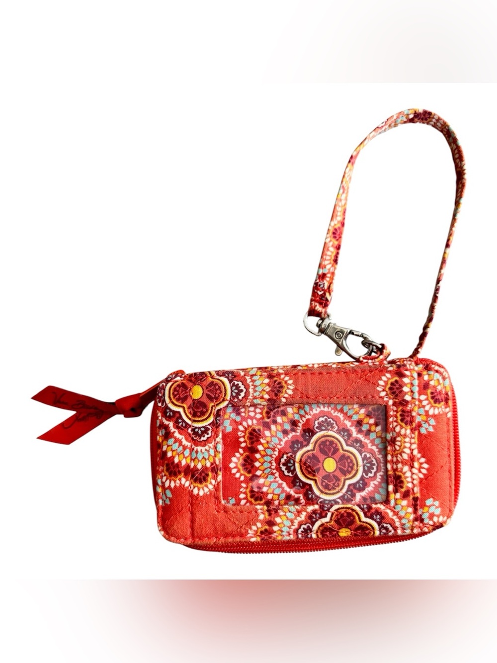 Vera Bradley Retired Paprika Orange Quilted Zip Around Wristlet Wallet Y2K